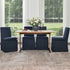 Diane Slipcover Performance Dining Chair with Casters - Indigo Upholstered Dining Chair | Modern Dining Chairs | Kinwell Furniture | Performance Fabric Dining Chairs